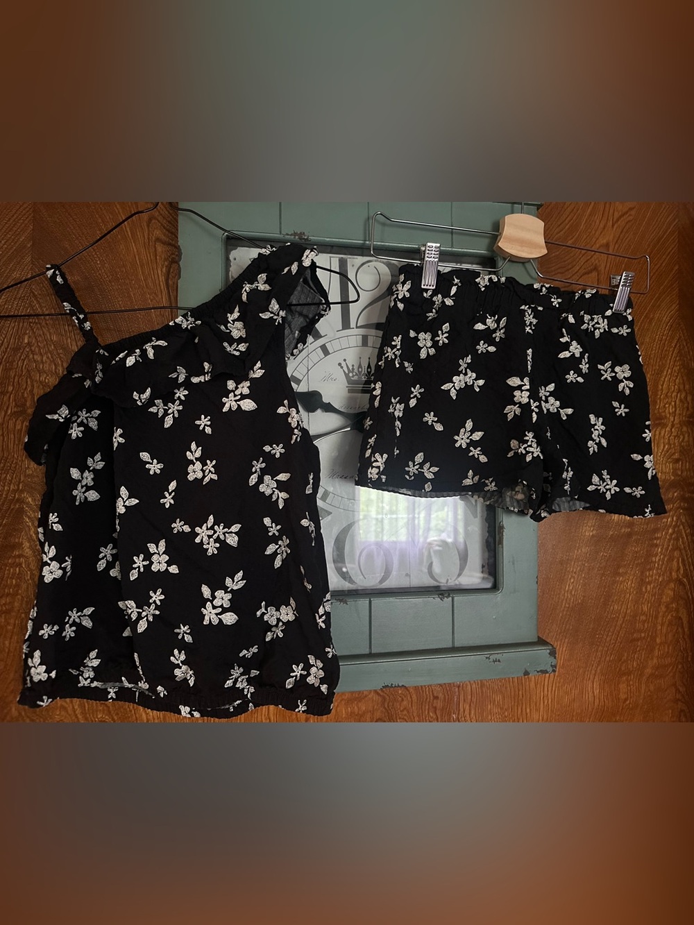 Cat & Jack Black Floral Sleeveless Camisole Set